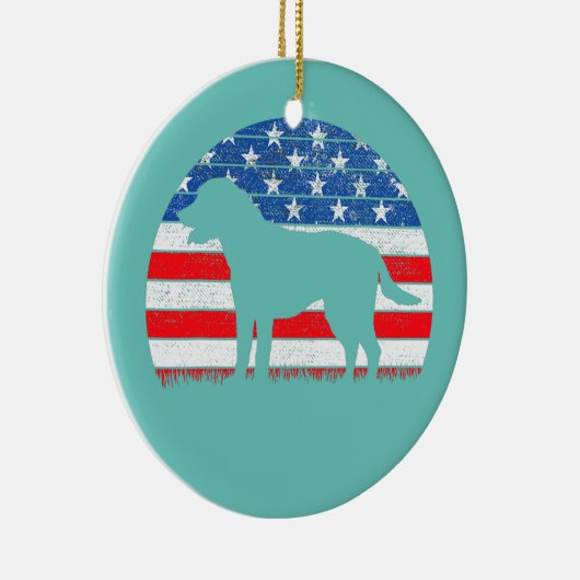 Golden Retriever American Flag Cream Retriever Keramisch Ornament (Rechts)