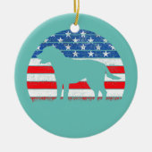 Golden Retriever American Flag Cream Retriever Keramisch Ornament (Voorkant)