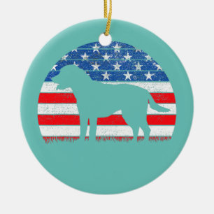 Golden Retriever American Flag Cream Retriever Keramisch Ornament