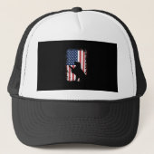 Golden Retriever American Flag Silhouette Trucker Pet (Voorkant)