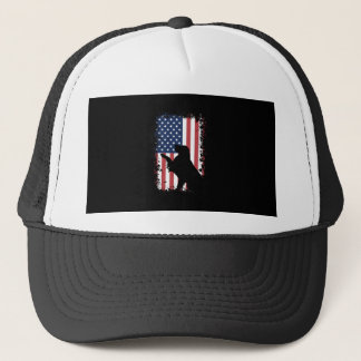 Golden Retriever American Flag Silhouette Trucker Pet