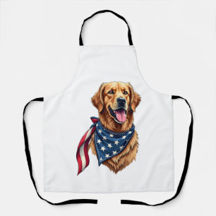 Golden Retriever Americana Vintage Gegraveerde T-s Schort