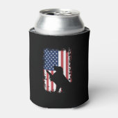 Golden Retriever Amerikaanse vlag silhouet Blikjeskoeler (Blikje Voorkant)