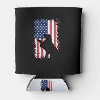 Golden Retriever Amerikaanse vlag silhouet