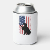 Golden Retriever Amerikaanse vlag silhouet Blikjeskoeler (Blikje Achterkant)