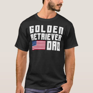Golden Retriever Amerikaanse vlag T-shirt