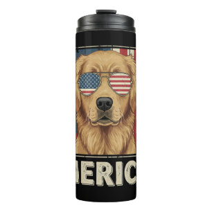 Golden Retriever 'Amerikaanse vlag Thermosbeker
