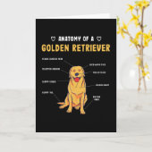 Golden Retriever Anatomy Funny Dog Gift Kaart (Gele Bloem)