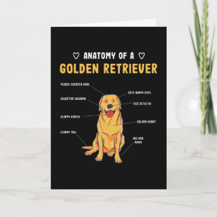 Golden Retriever Anatomy Funny Dog Gift Kaart