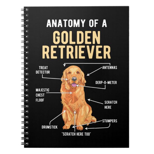 Golden Retriever Anatomy Funny Dog Notitieboek (Voorkant)