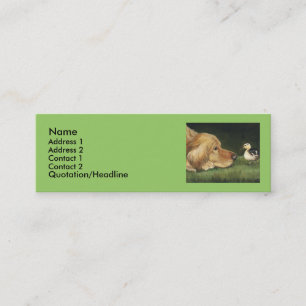 "Golden Retriever and Ducking"-label voor honden Mini Visitekaartje