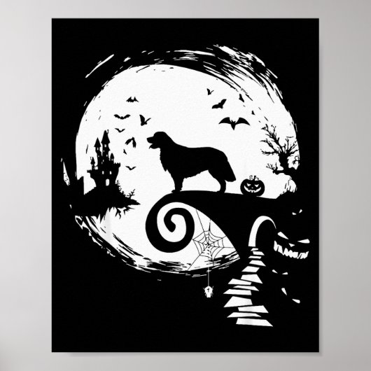 Golden Retriever And Moon Halloween Costume Dog Lo Poster (Voorkant)