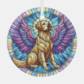 Golden Retriever Angel Blue Suncatcher Ornament (Voorkant)