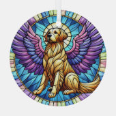 Golden Retriever Angel Blue Suncatcher Ornament (Achterkant)