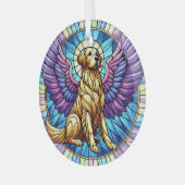 Golden Retriever Angel Blue Suncatcher Ornament (Voorkant links)