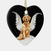Golden Retriever Angel Dog Heart Keramisch Ornament (Rechts)
