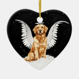 Golden Retriever Angel Dog Heart Keramisch Ornament