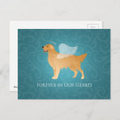 Golden Retriever Angel Dog - Pet Memorial Briefkaart (Voorkant / Achterkant)