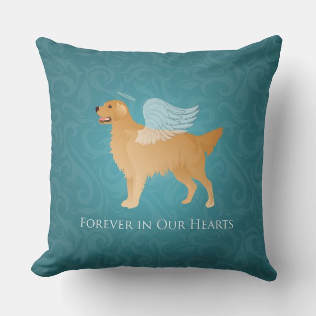 Golden Retriever Angel Dog - Pet Memorial Kussen (Voorkant)