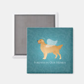 Golden Retriever Angel Dog - Pet Memorial Magneet (Voorkant / Achterkant)