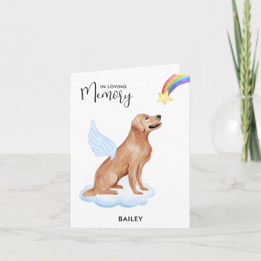Golden Retriever Angel Dog Pet verloor sympathie Kaart (Voorkant)