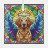 Golden Retriever Angel Glass Suncatcher Glas Ornament (Voorkant)