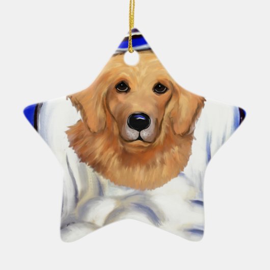 Golden Retriever Angel Keramisch Ornament (Voorkant)