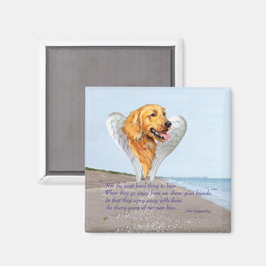 Golden Retriever Angel Magneet (Voorkant / Achterkant)
