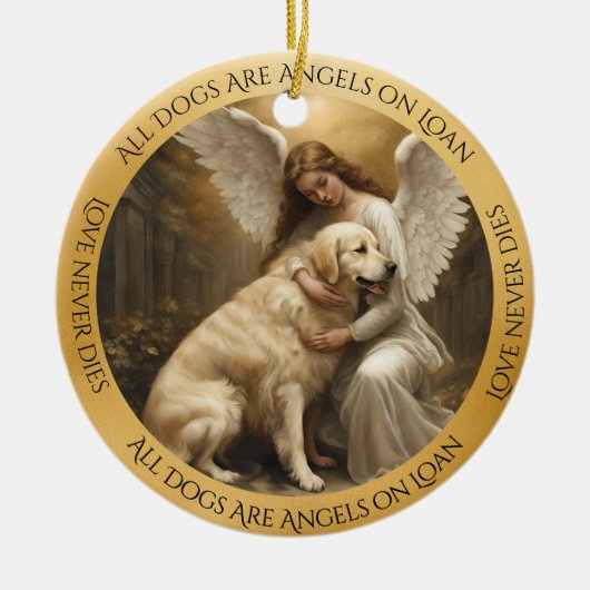 Golden Retriever Angel Memorial Ornament (Voorkant)