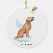 Golden Retriever Angel Persoonlijke hond Memorial Keramisch Ornament (Achterkant)