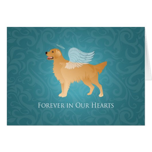 Golden Retriever Angel Pet Memorial Sympathcard (Voorkant Horizontaal)