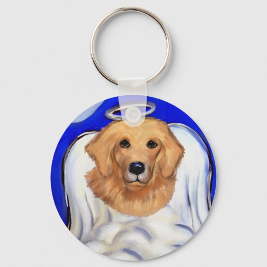Golden Retriever Angel Sleutelhanger (Voorkant)