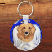 Golden Retriever Angel Sleutelhanger (Voorkant)