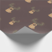 Golden Retriever Antler kerstpapier Cadeaupapier (Hoek)