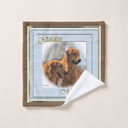 Golden Retriever Art Bad Handdoek (Wasdoekje)