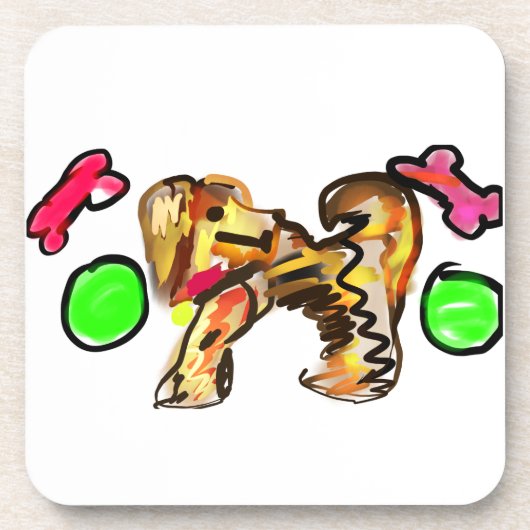 Golden retriever art bier onderzetter (Voorkant)