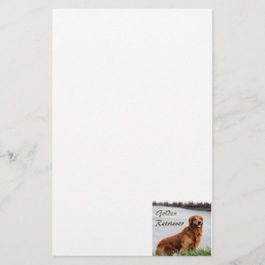 Golden Retriever Art Briefpapier (Voorkant)