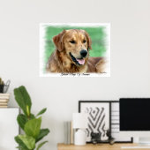 Golden Retriever Art Gifts Poster (Thuiskantoor)