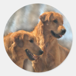 Golden Retriever Art Gifts Ronde Sticker