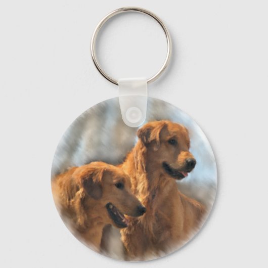 Golden Retriever Art Gifts Sleutelhanger (Voorkant)