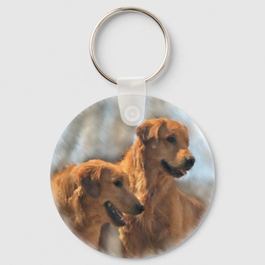 Golden Retriever Art Gifts Sleutelhanger (Voorkant)