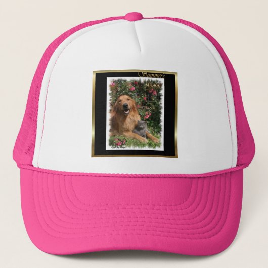 Golden Retriever Art Gifts Trucker Pet (Voorkant)