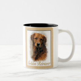 Golden Retriever Art Gifts Tweekleurige Koffiemok