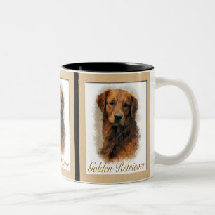 Golden Retriever Art Gifts Tweekleurige Koffiemok