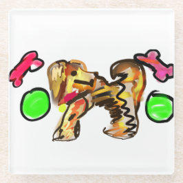 Golden retriever art glazen onderzetter