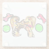 Golden retriever art glazen onderzetter (Achterkant)