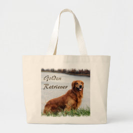 Golden Retriever Art Grote Tote Bag