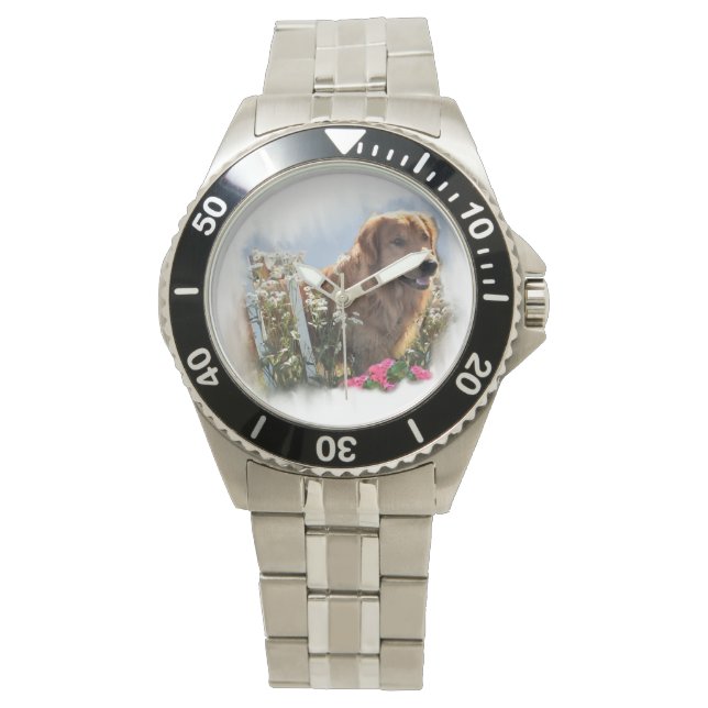 Golden Retriever Art Horloge (Voorkant)