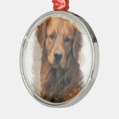Golden Retriever Art Metalen Ornament (Links)