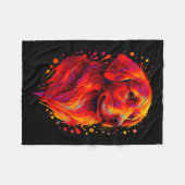 Golden Retriever Art Rtrait For Dog Owners  Fleece Deken (Voorkant (Horizontaal))